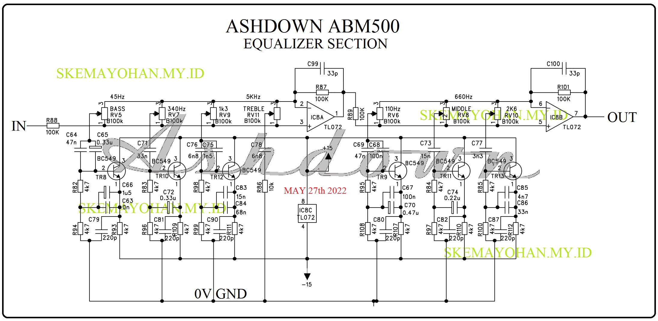 Skema Equalizer Transistor Ashdown Audio Schematics