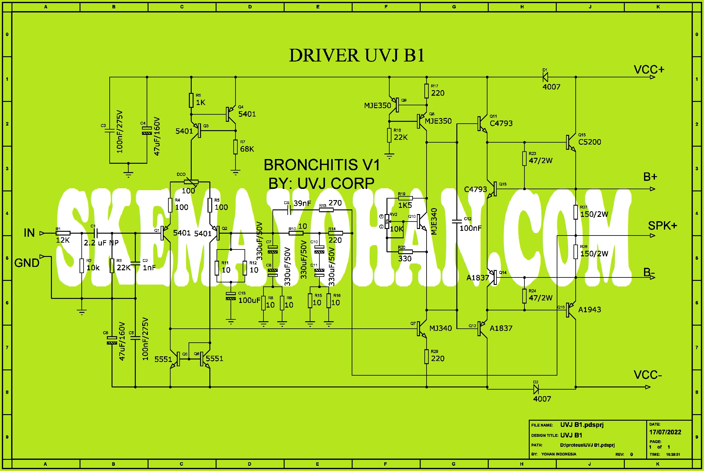UVJ B1 SKEMA TRACING PADA KIT DRIVER POWER
