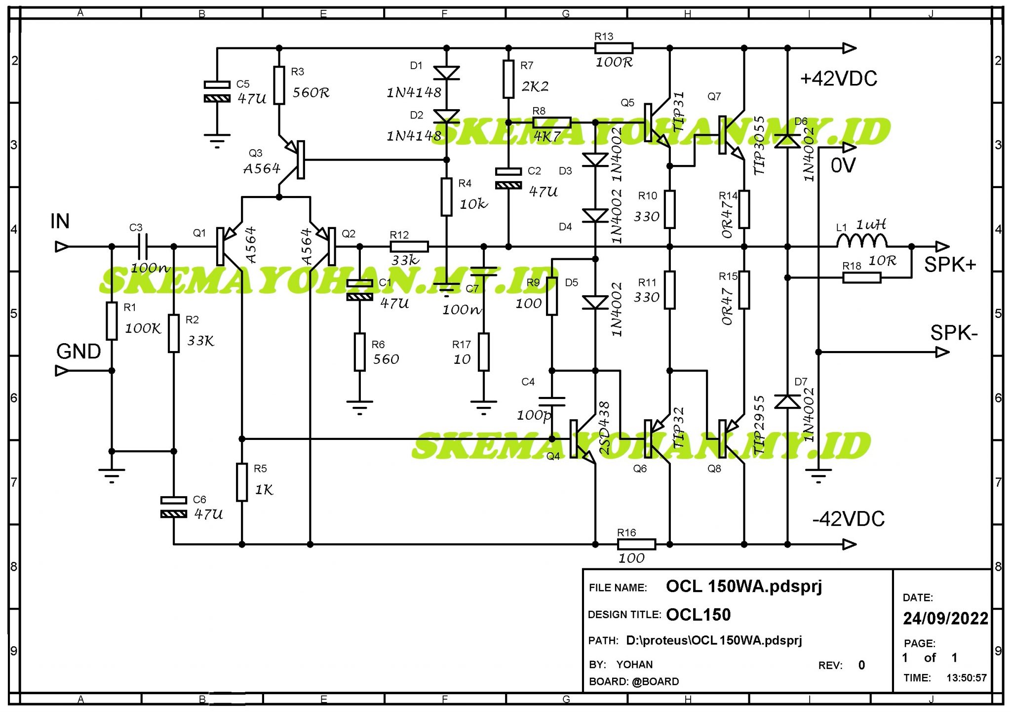 MODIF OCL 150 WATT MENJADI POWER JOSS - AUDIO SCHEMATICS ...