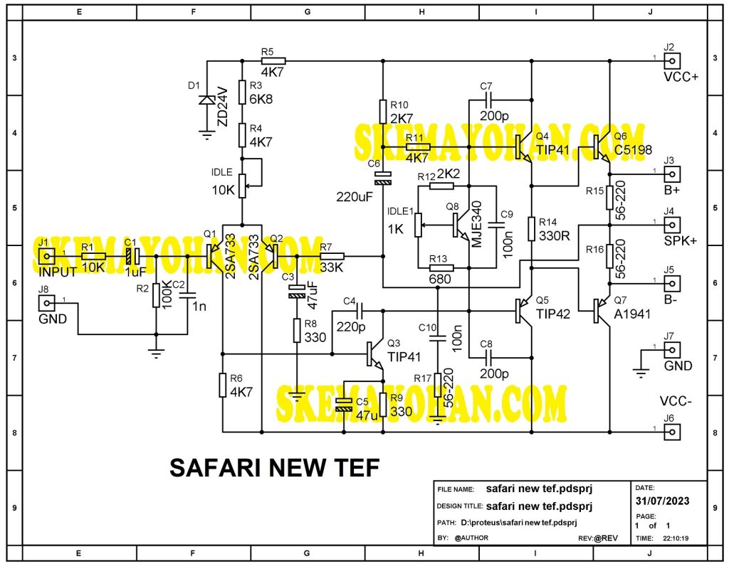 Skema Tracing pada PCB Driver Safari New TEF Ponkins