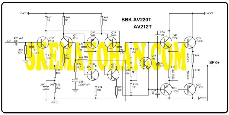 OCL 100 WATT BBK AV212T AV220T - AUDIO SCHEMATICS COLLECTIONAUDIO ...