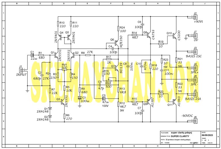 SKEMA DRIVER SUPER CLARITY 90V MANTAB - AUDIO SCHEMATICS