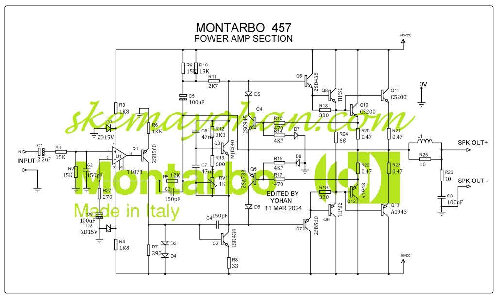 SCHEMATIC Kloning Power OCL Montarbo 457