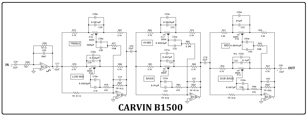 SCHEMATIC TONE CONTROL 6 POTENSIO CARVIN