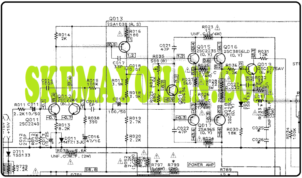skema awal MODIFIKASI POWER AMPLIFIER JVC RXR77BK