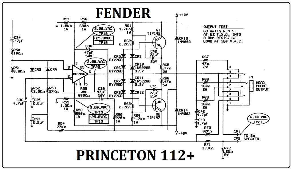 SKEMA AWAL Kloning Power Darlington FENDER PRINCETON 112+