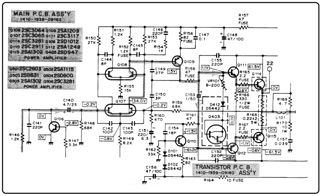 skema awal Modifikasi output ke 300W FISHER CA866