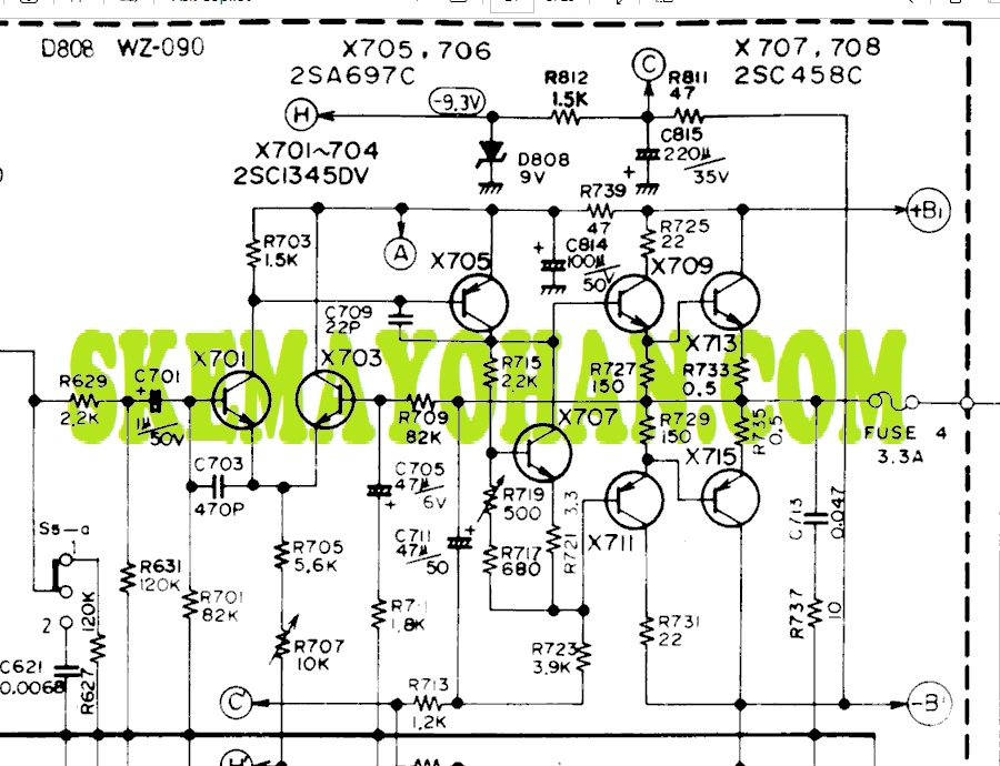 SCHEMATIC AWAL MENAIKKAN DAYA MENJADI 150W JVC
