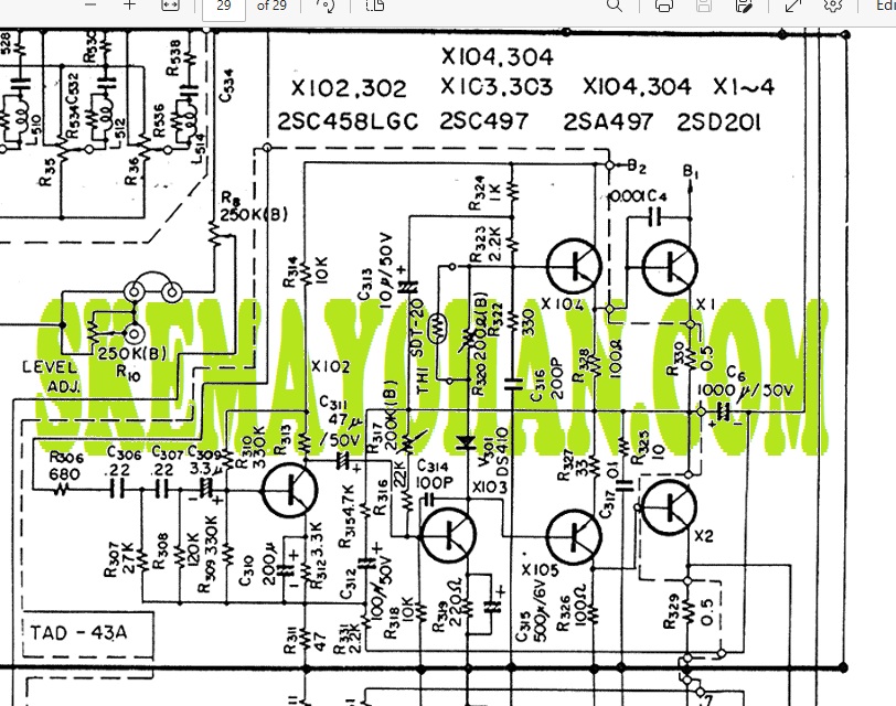 SKEMA POWER OTL 6 TRANSISTOR JVC