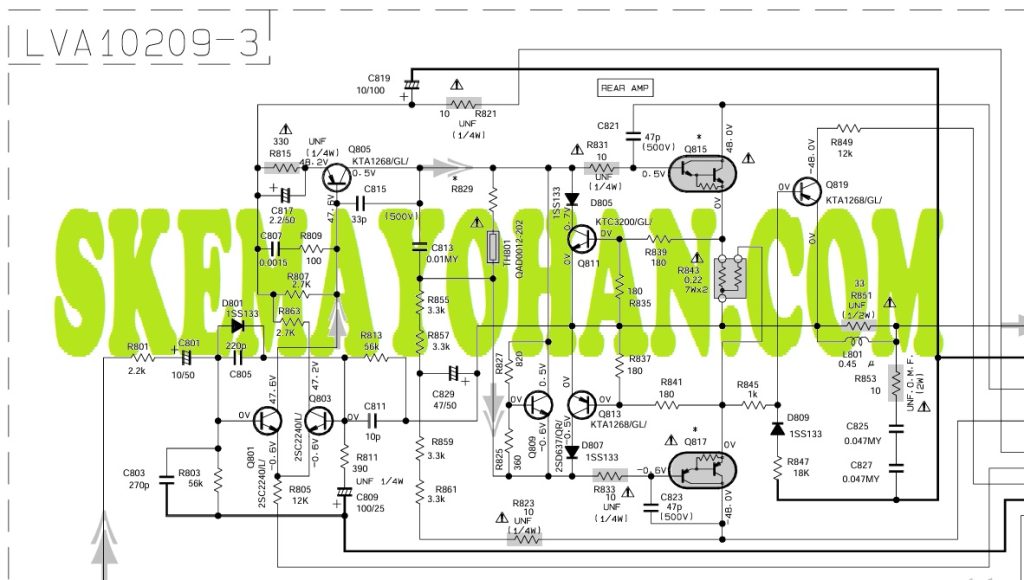SKEMA AWAL MENGGANTI TRANSISTOR DARLINGTON PADA JVC RX620VBK