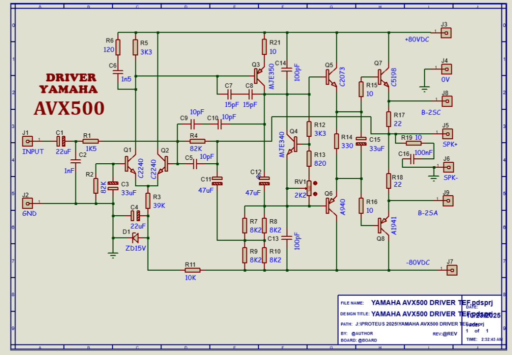 skema gambar ulang DRIVER POWER YAMAHA AVX500