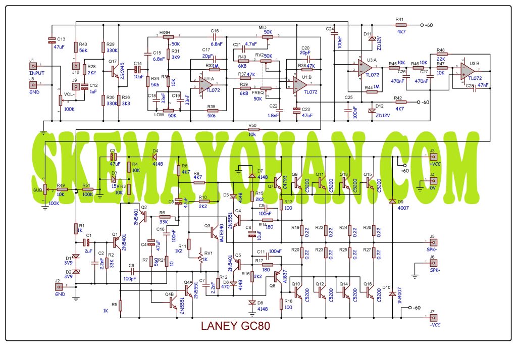 SKEMA REVISI KLONING POWER QUASI LANEY DELAPAN BUAH 2SC