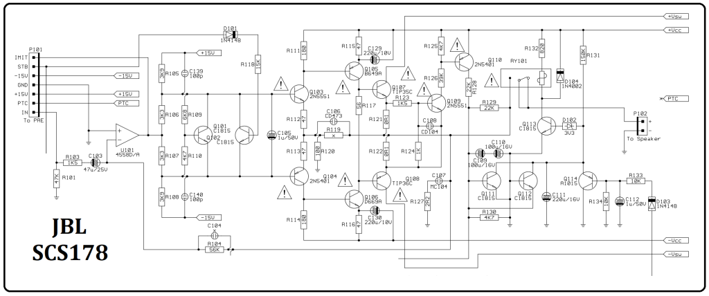 SKEMA AWAL MENYEDERHANAKAN KLONING POWER AMPLIFIER JBL SCS178