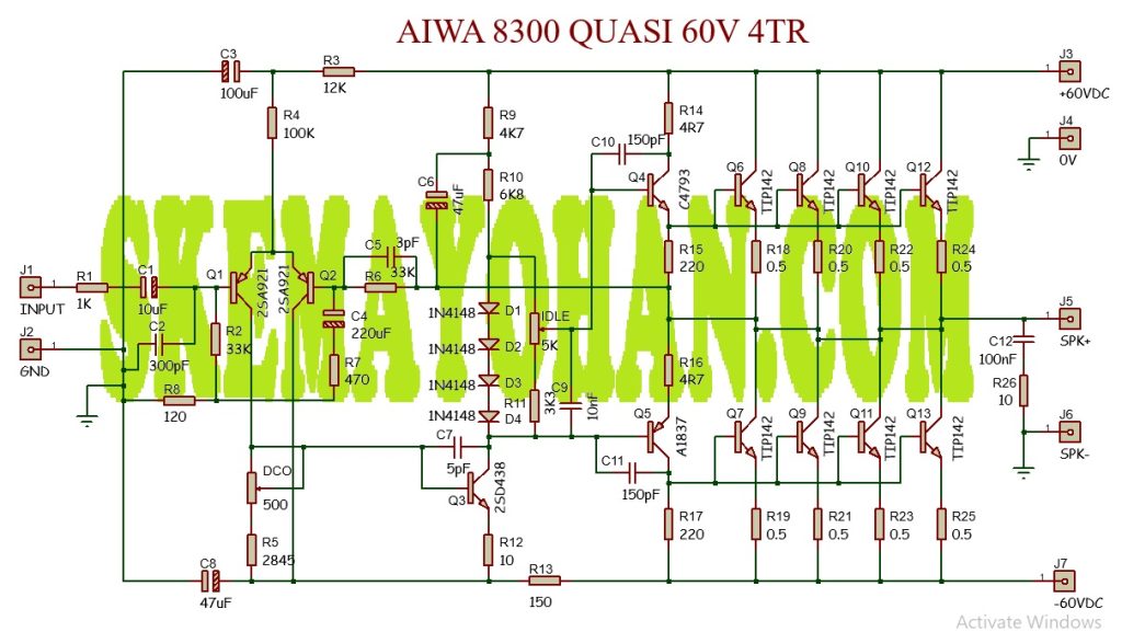 SCHEMATIC GAMBAR ULANG KLONING POWER QUASI DARLINGTON AIWA