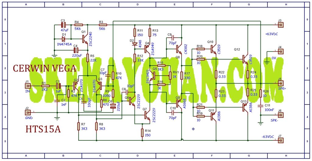 SCHEMATIC GAMBAR ULANG KLONING POWER SUBWOOFER CERWIN